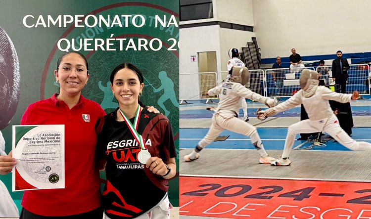 Regina Pedraza, orgullo de la UAT, brilla en el nacional de esgrima 2025