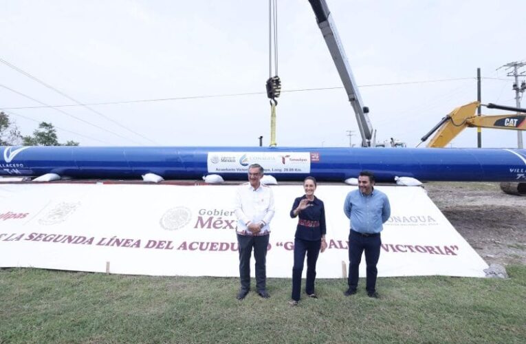 Presidenta Claudia Sheinbaum supervisó la construcción del nuevo acueducto de Ciudad Victoria
