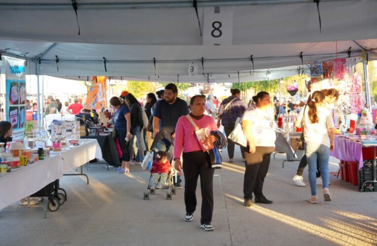 TODO LISTO PARA EL BAZAR REVOLUCIONARIO EN EL PARQUE MENDOZA