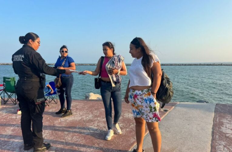 Implementa Guardia Estatal de Género campaña contra la violencia familiar en Playa Miramar
