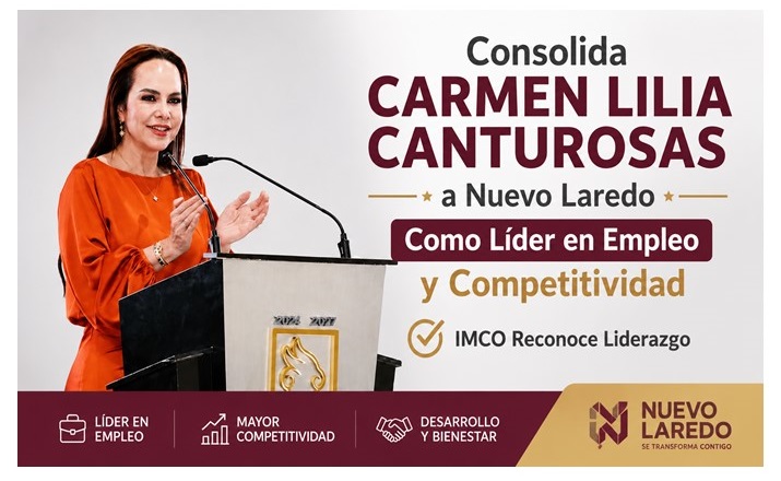Consolida Carmen Lilia Canturosas a Nuevo Laredo Como Líder en Empleo y Competitividad; IMCO Reconoce Liderazgo