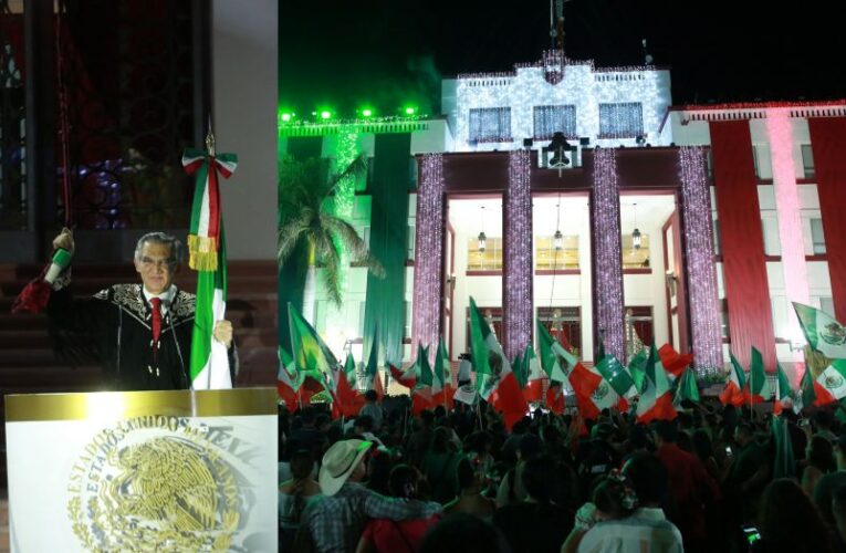 Encabeza Américo tradicional Grito de Independencia desde la capital tamaulipeca